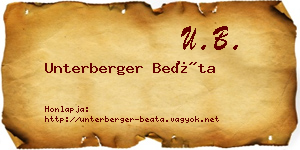 Unterberger Beáta névjegykártya